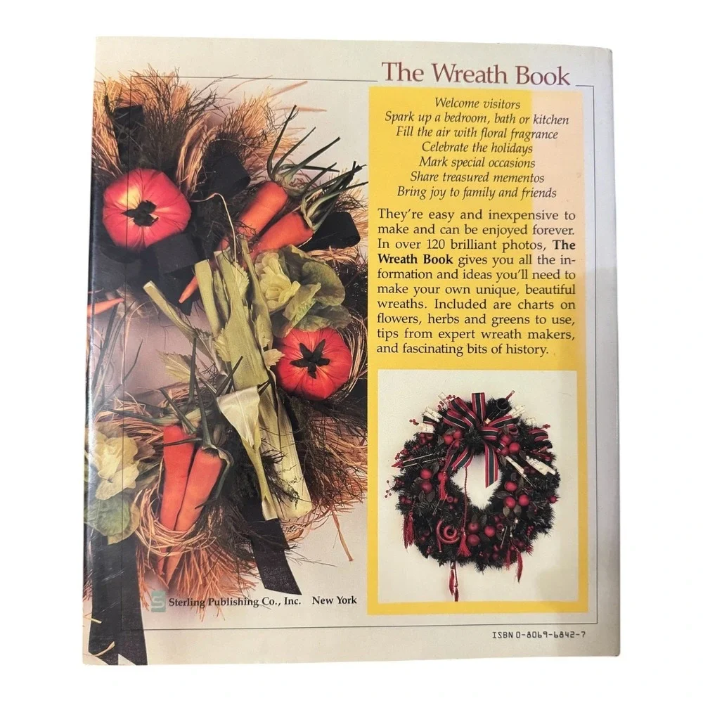 The Wreath Book by Rob Pullyn 1988 Sterling Publishing DIY Craft Home Decor